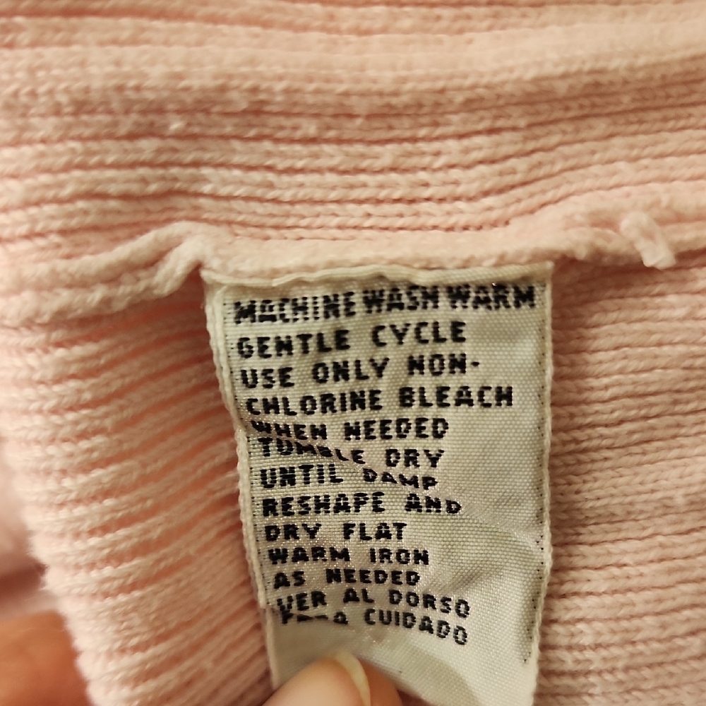 Pink Long Sleeve Ribbed Button Down Shirt - Picture 4 of 8